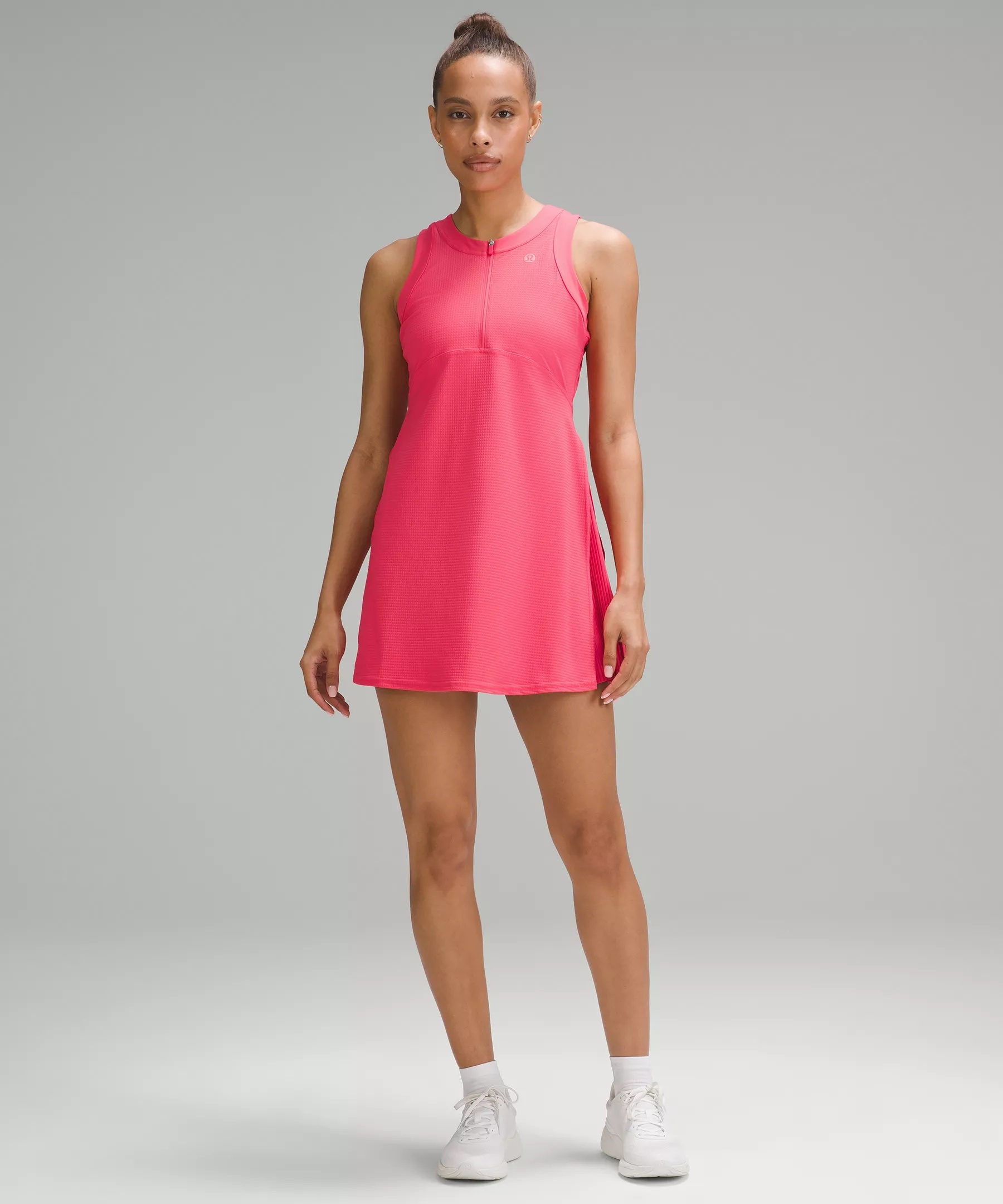 Grid-Texture Sleeveless Linerless Tennis Dress - 6