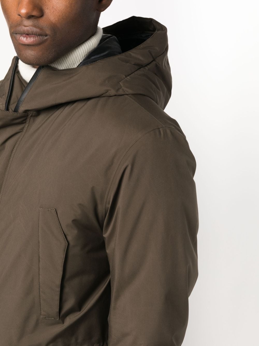 hooded concealed-zip fastening jacket - 5