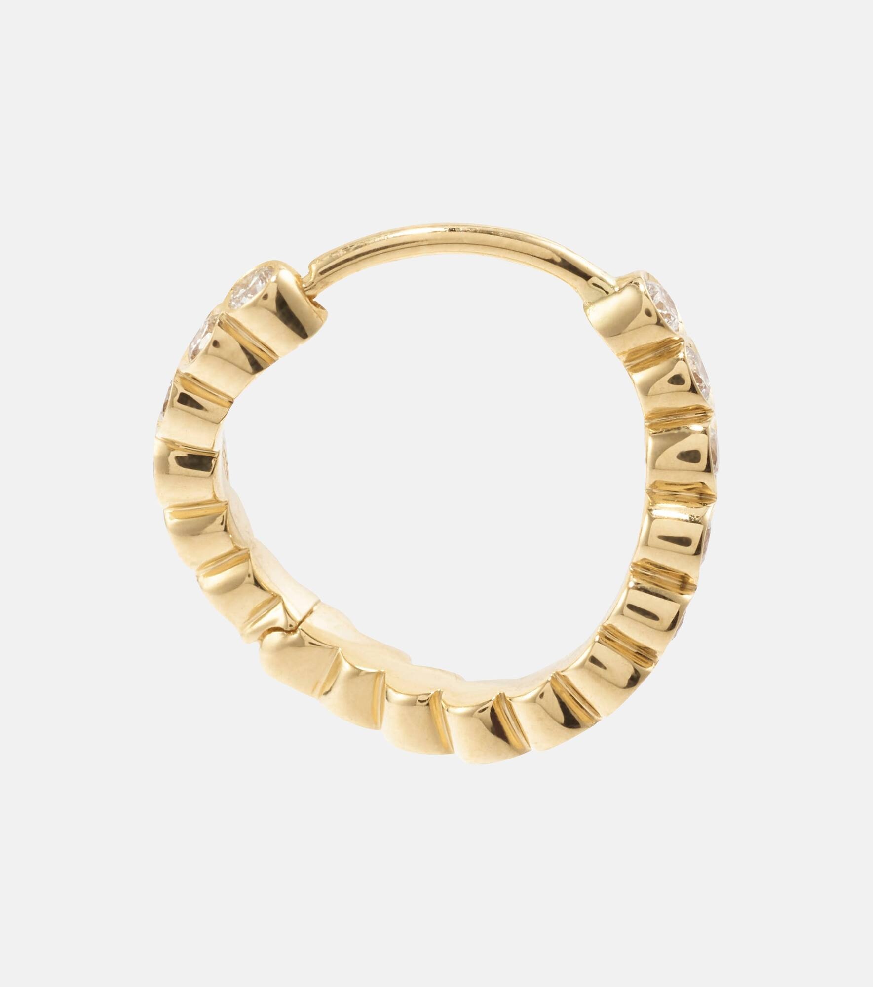 Petit Courant 18kt gold hoop earrings with diamonds - 4