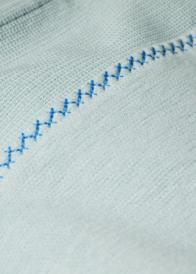 Light Blue Textured Sweatshirt with Contrast Embroidery 7