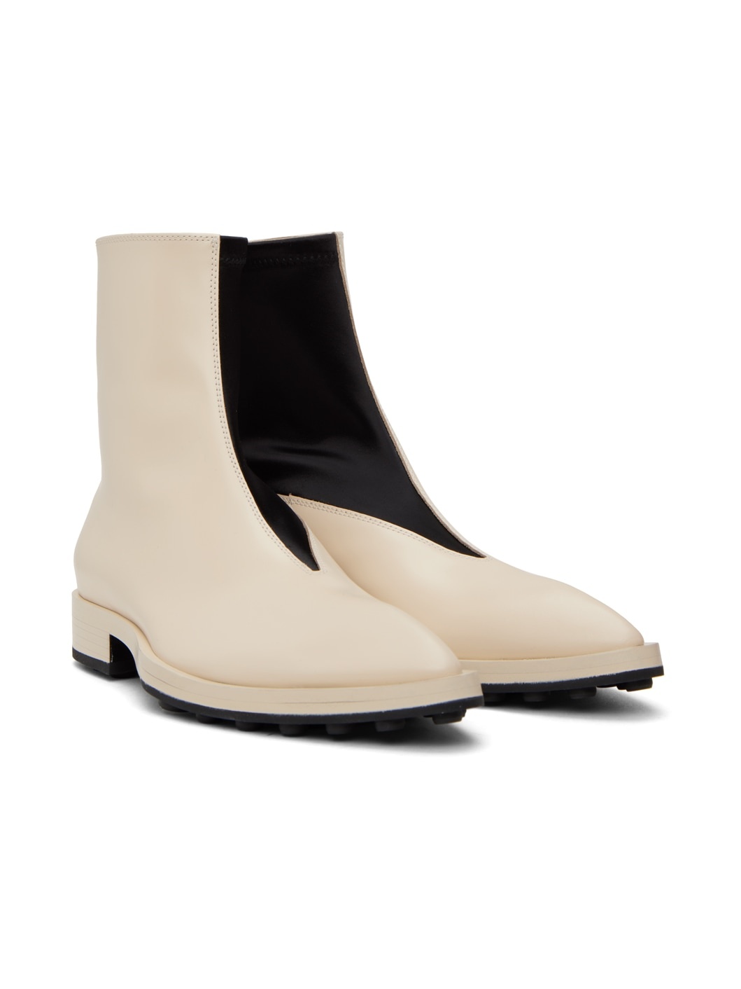 Off-White Leather Ankle Boots - 4