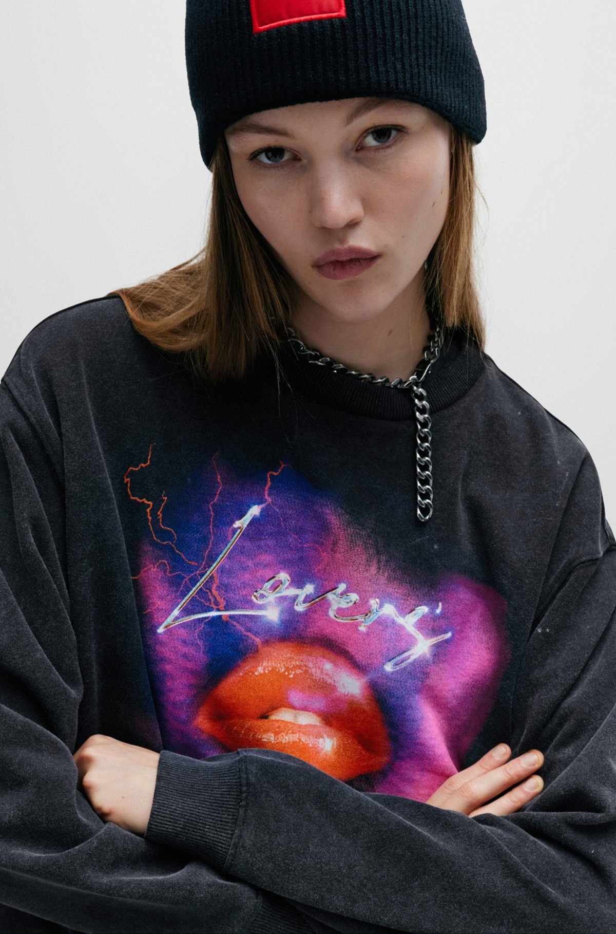 OVERSIZE-FIT SWEATSHIRT IN FRENCH TERRY WITH SEASONAL ARTWORK - 5