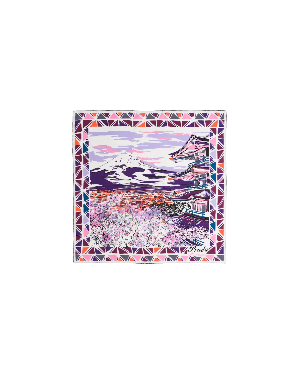 Pittoresque Tokyo printed 90 silk foulard - 3