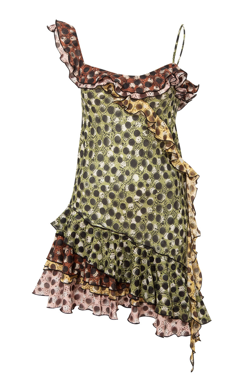 Mimika Ruffled Polka-Dot Cotton Mini Dress multi 1