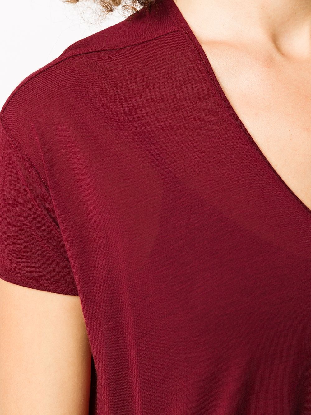 short sleeve draped detail T-shirt - 5