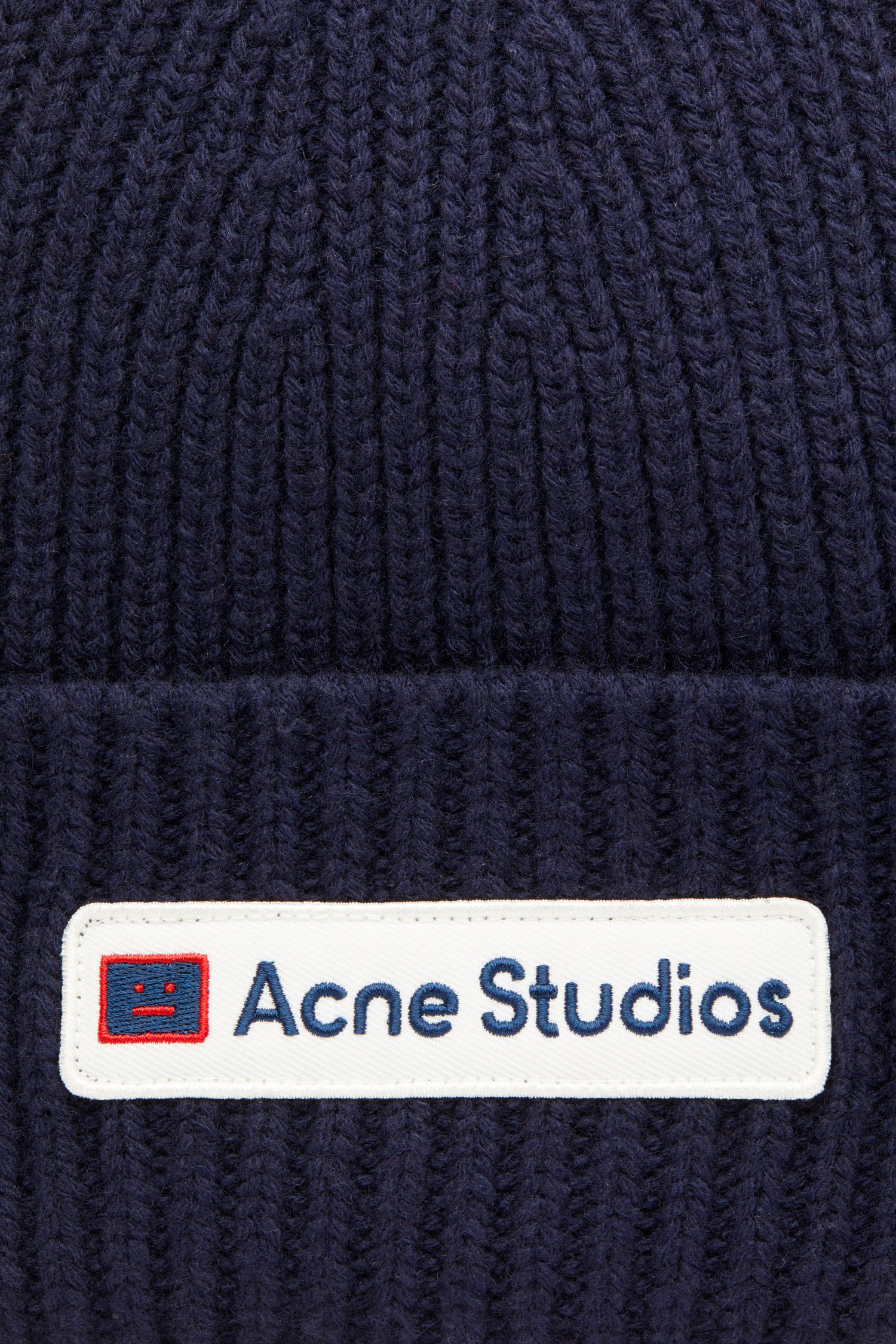 Logo patch wool beanie navy - 3