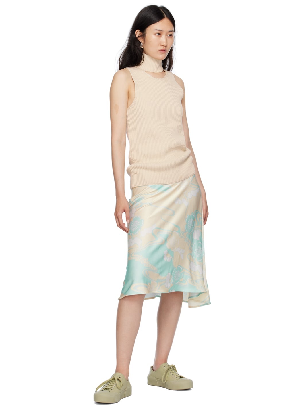 Multicolor A-Line Midi Skirt - 4
