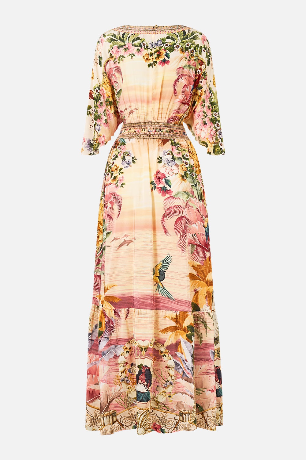 WAISTED DRESS WITH HEM RUFFLE - 6
