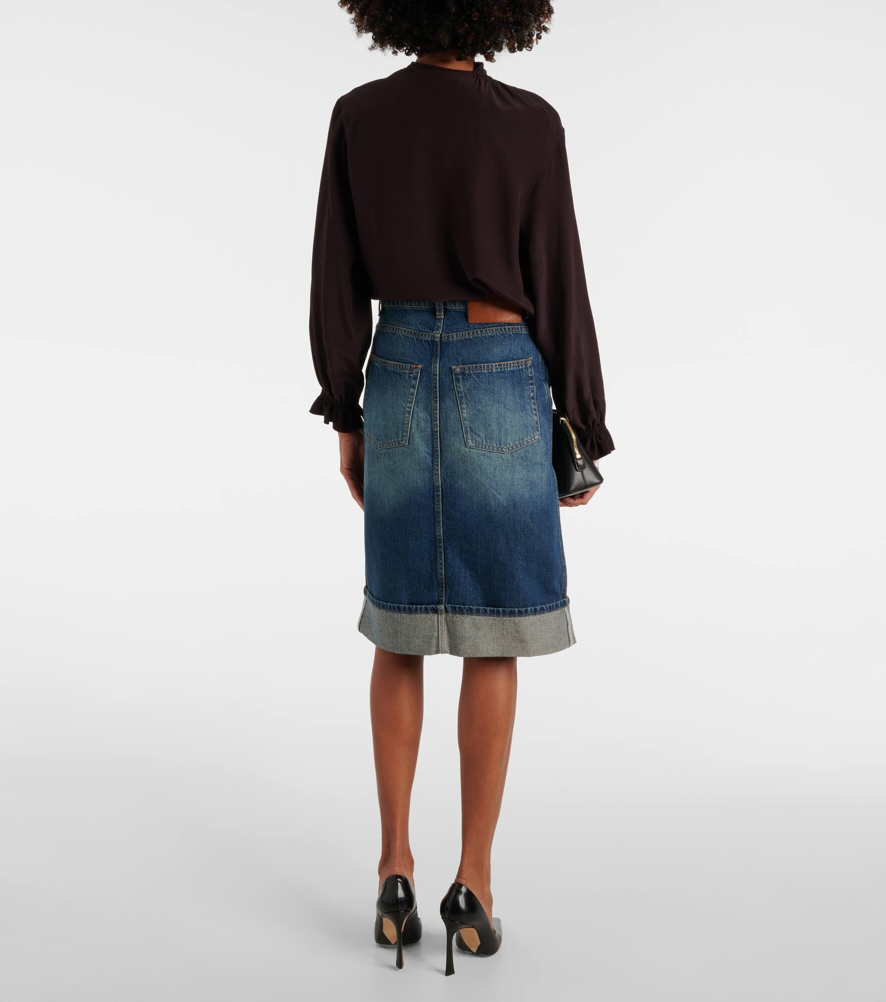 Denim midi skirt - 3