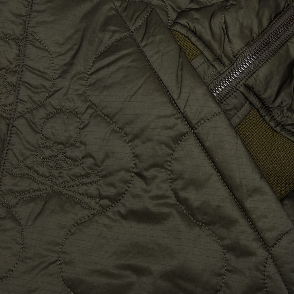QUILTED NYLON JACKET - OLIVE - 4