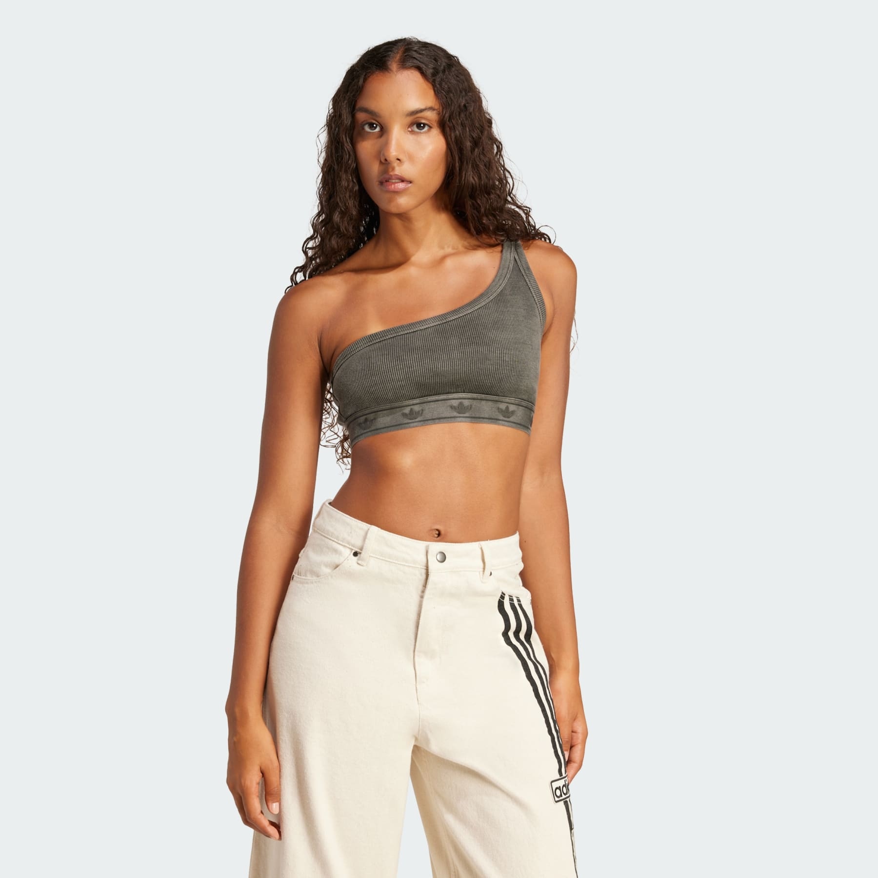 Ribbed One-Shoulder Top - 2