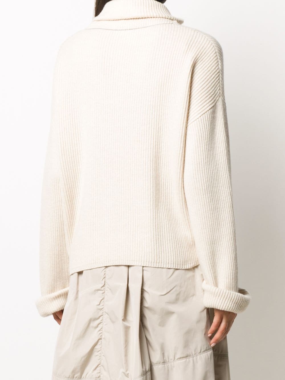 roll neck ribbed jumper - 4