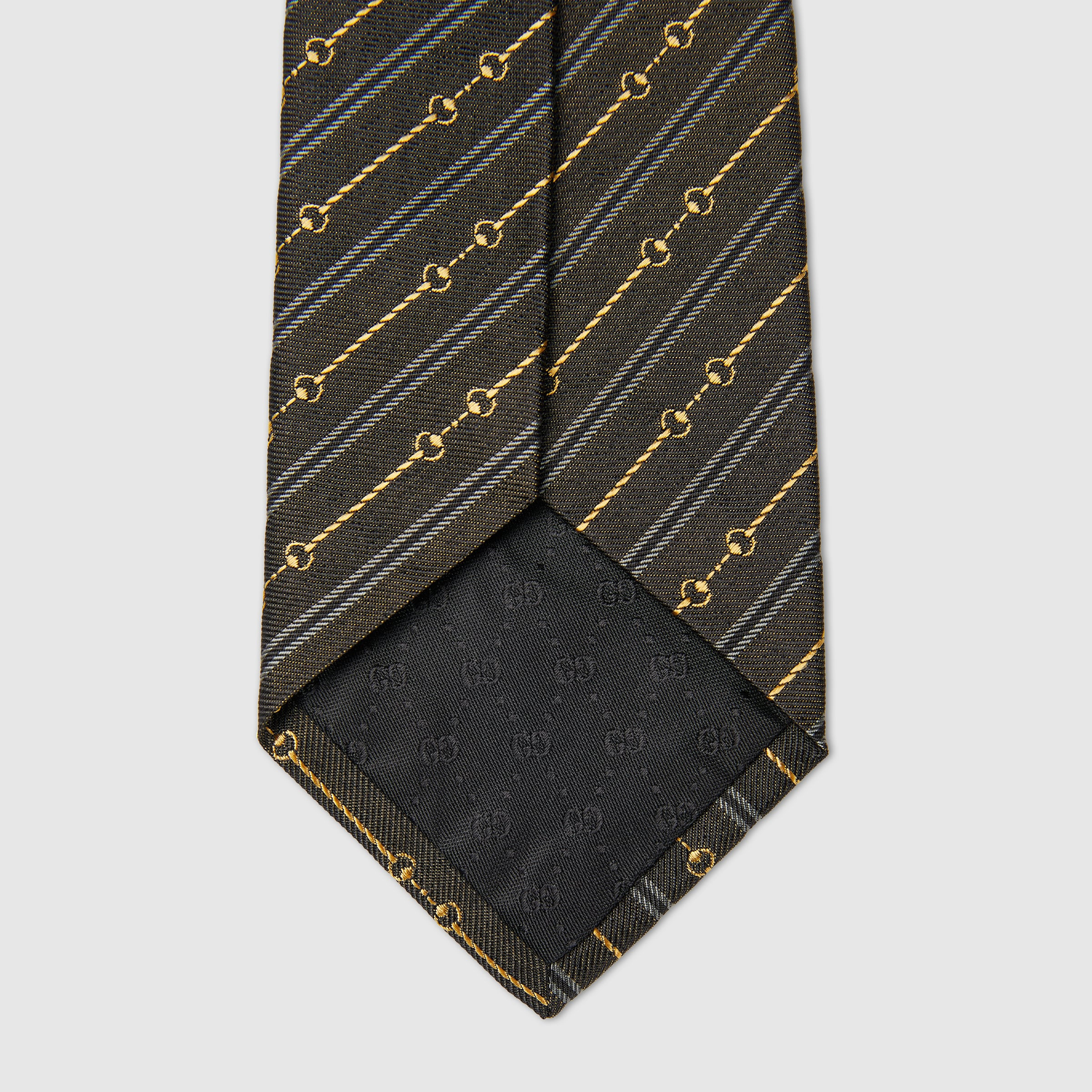 Horsebit silk jacquard tie - 6