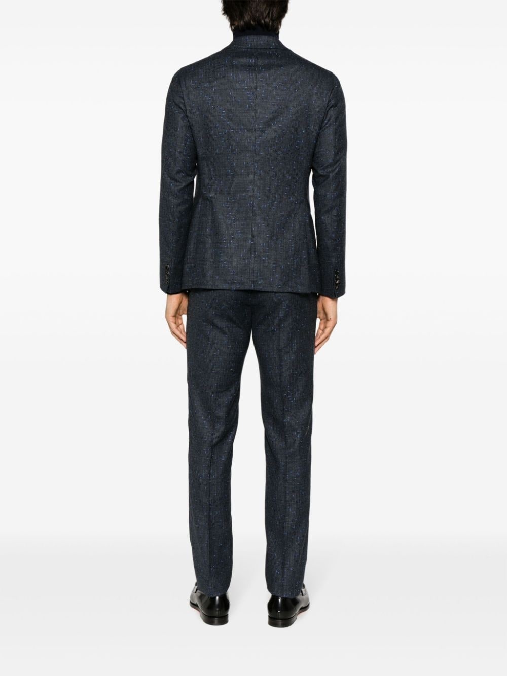 speckled single-breasted suit - 4