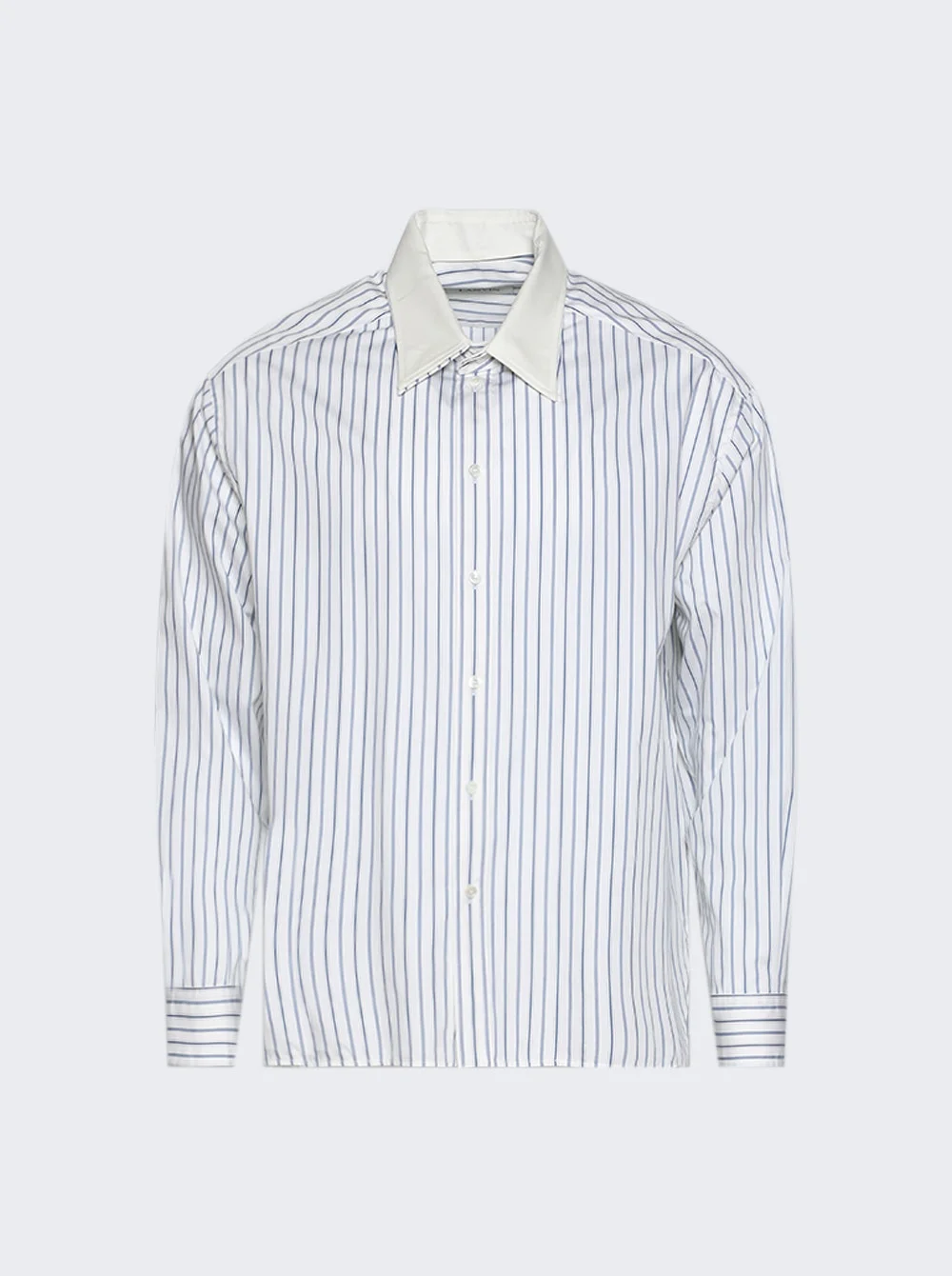 Loose Fit Shirt White And Black Navy - 1