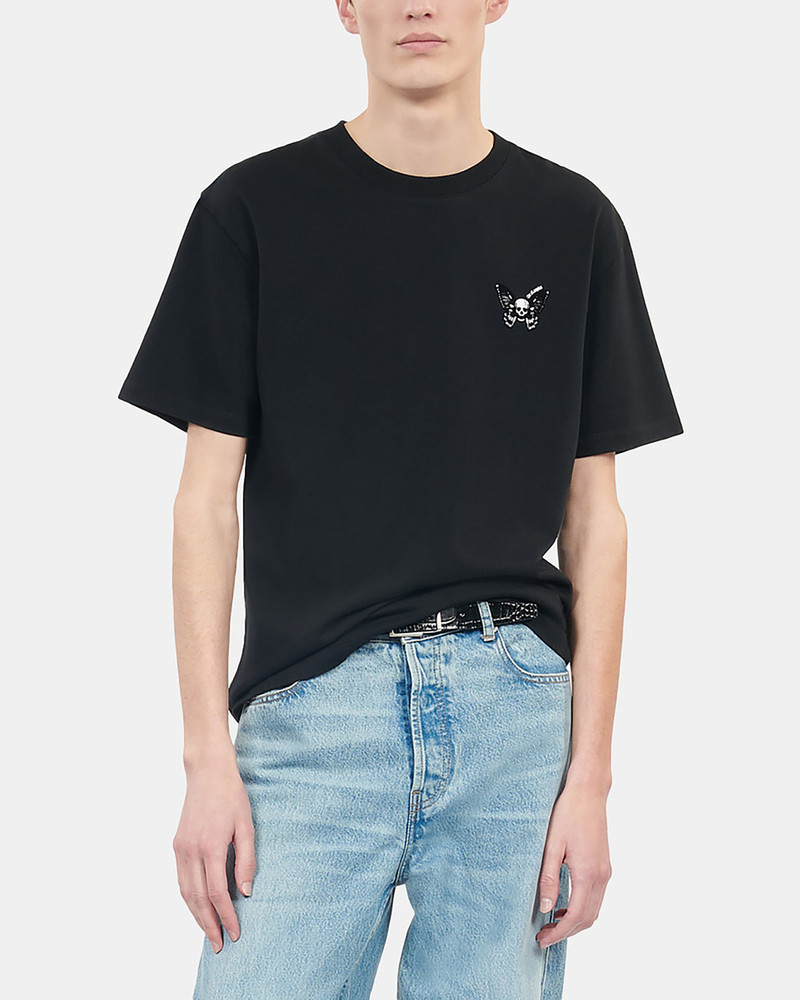 BLACK T-SHIRT WITH BUTTERFLY FLOCKING 4