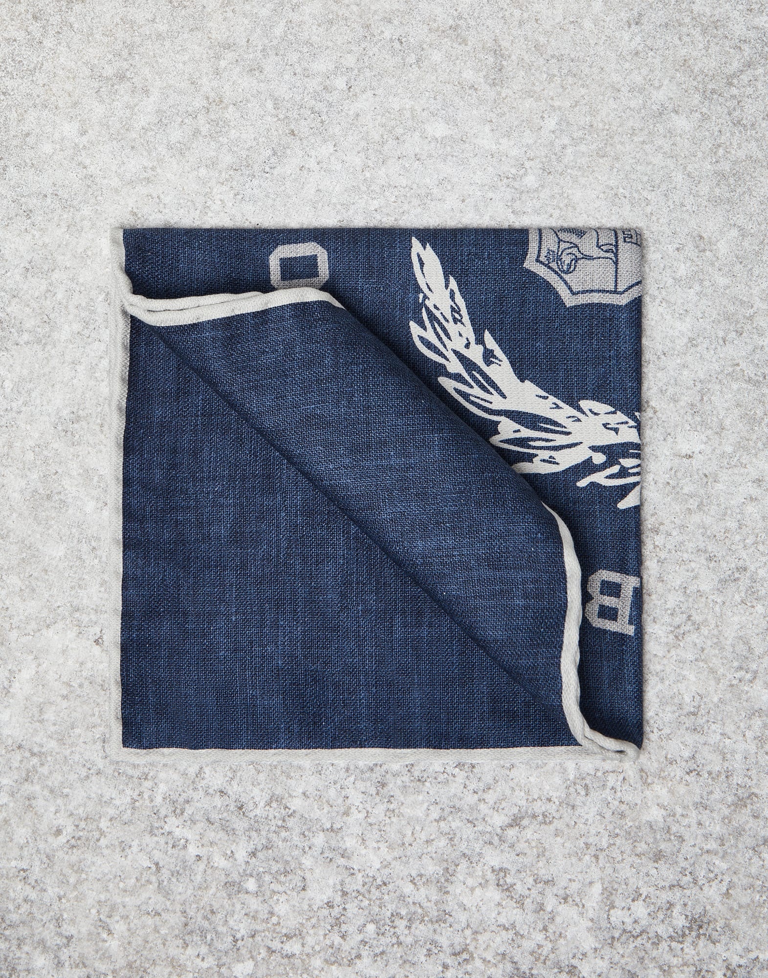 Silk pocket square with print - 1