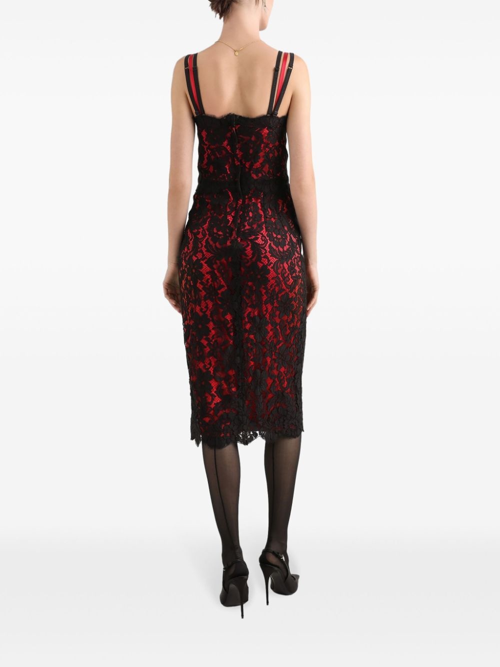 floral-lace midi dress - 3