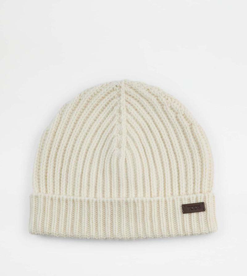 BEANIE IN CASHMERE - WHITE 1