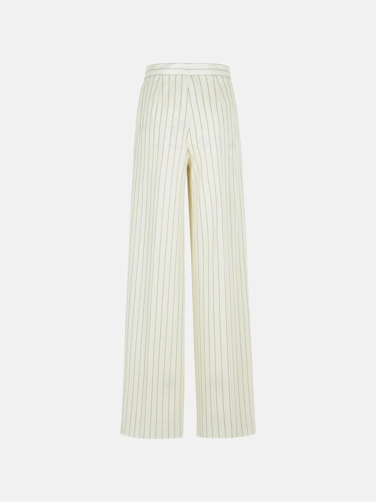 'CLARION' WHITE COTTON BLEND PANTS - 3