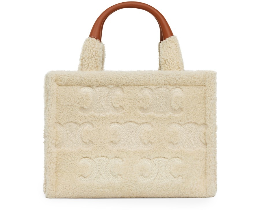 Small cabas thais in shearling with Triomphe embroideries - 1