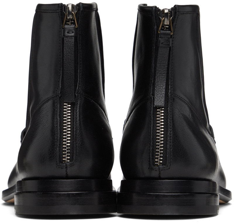 TAAKK SSENSE Exclusive Black Carnaby Morgan Zip-Up Boots outlook