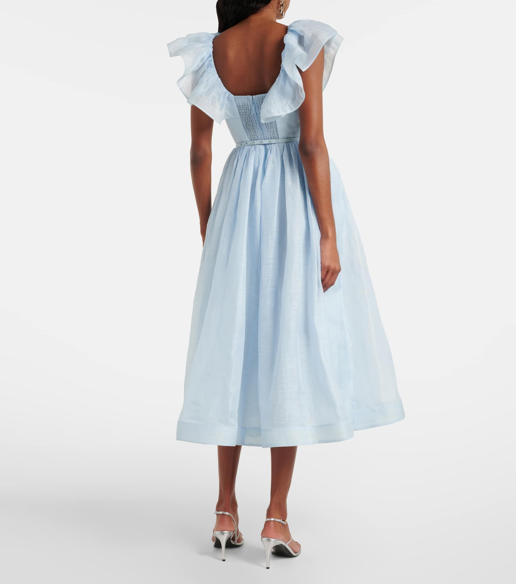 Dawning linen and silk midi dress - 3