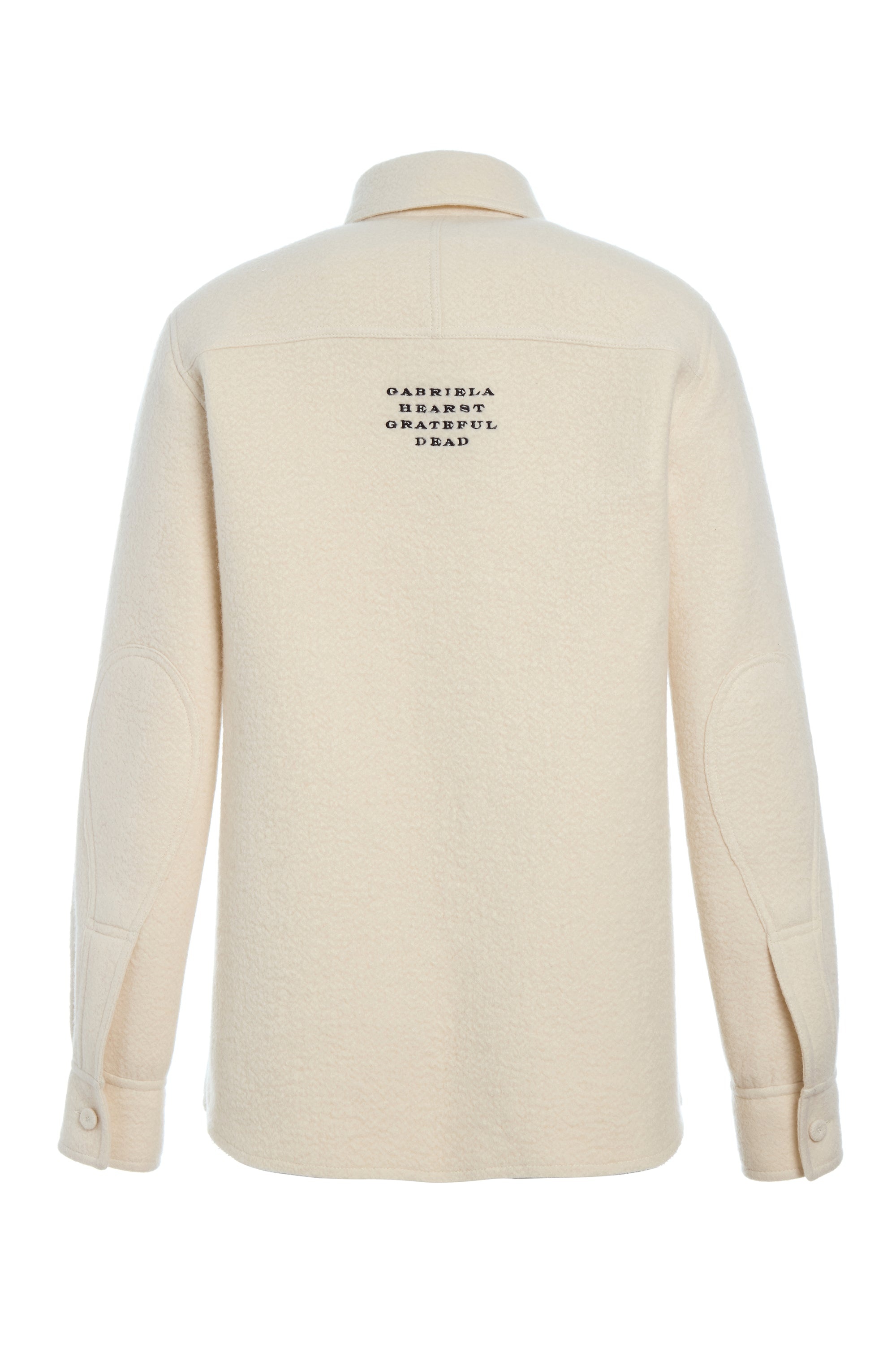 John Austin Shirt in Ivory Double-Face Recycled Cashmere Felt - 4