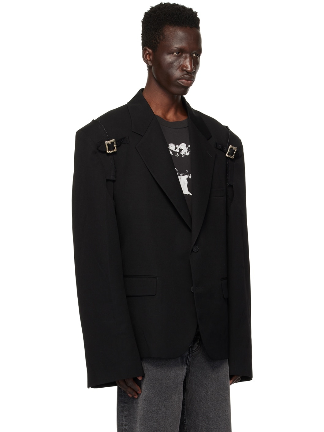 Black Restraint Blazer - 2