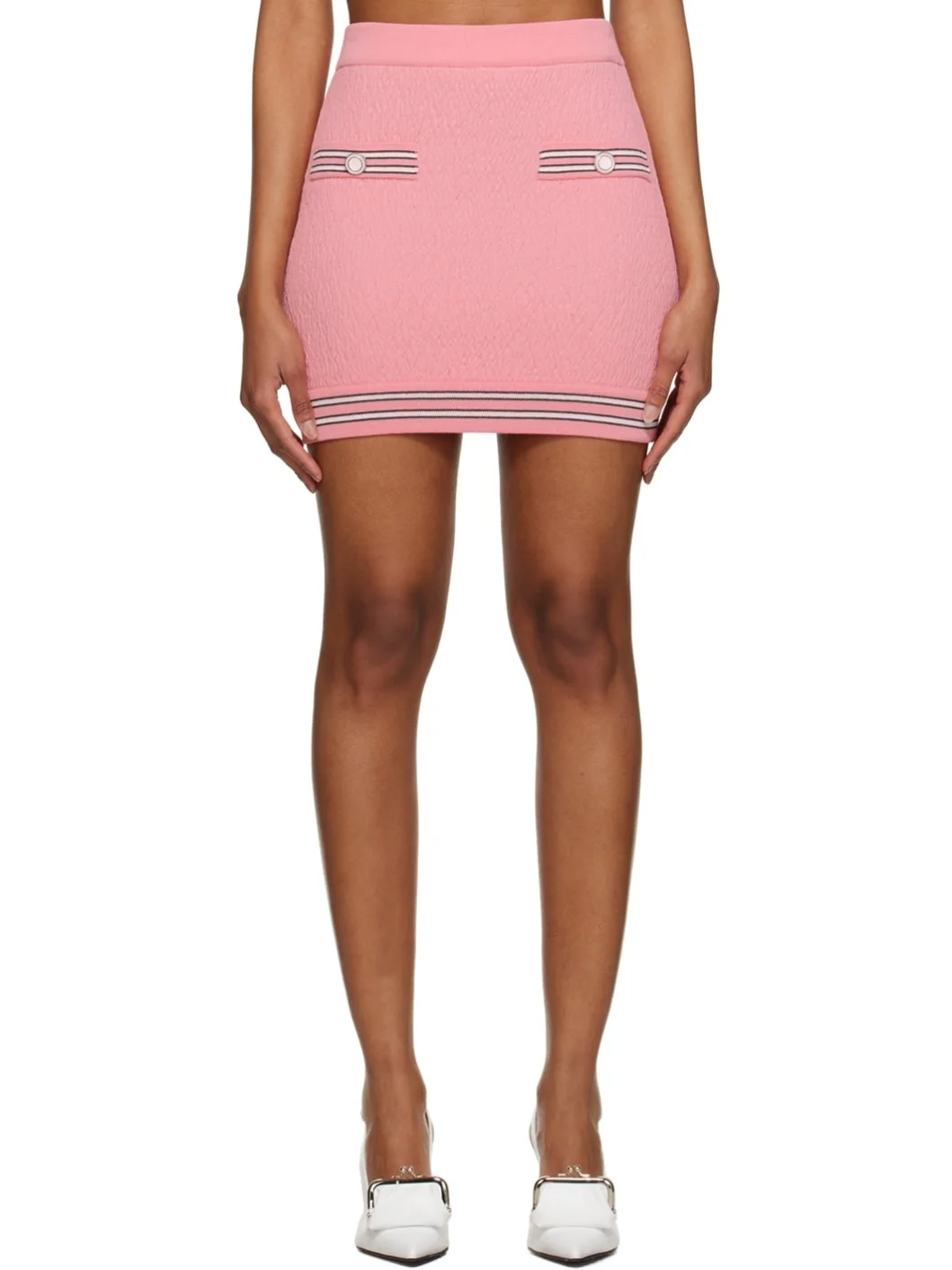 Pink Button Miniskirt - 1