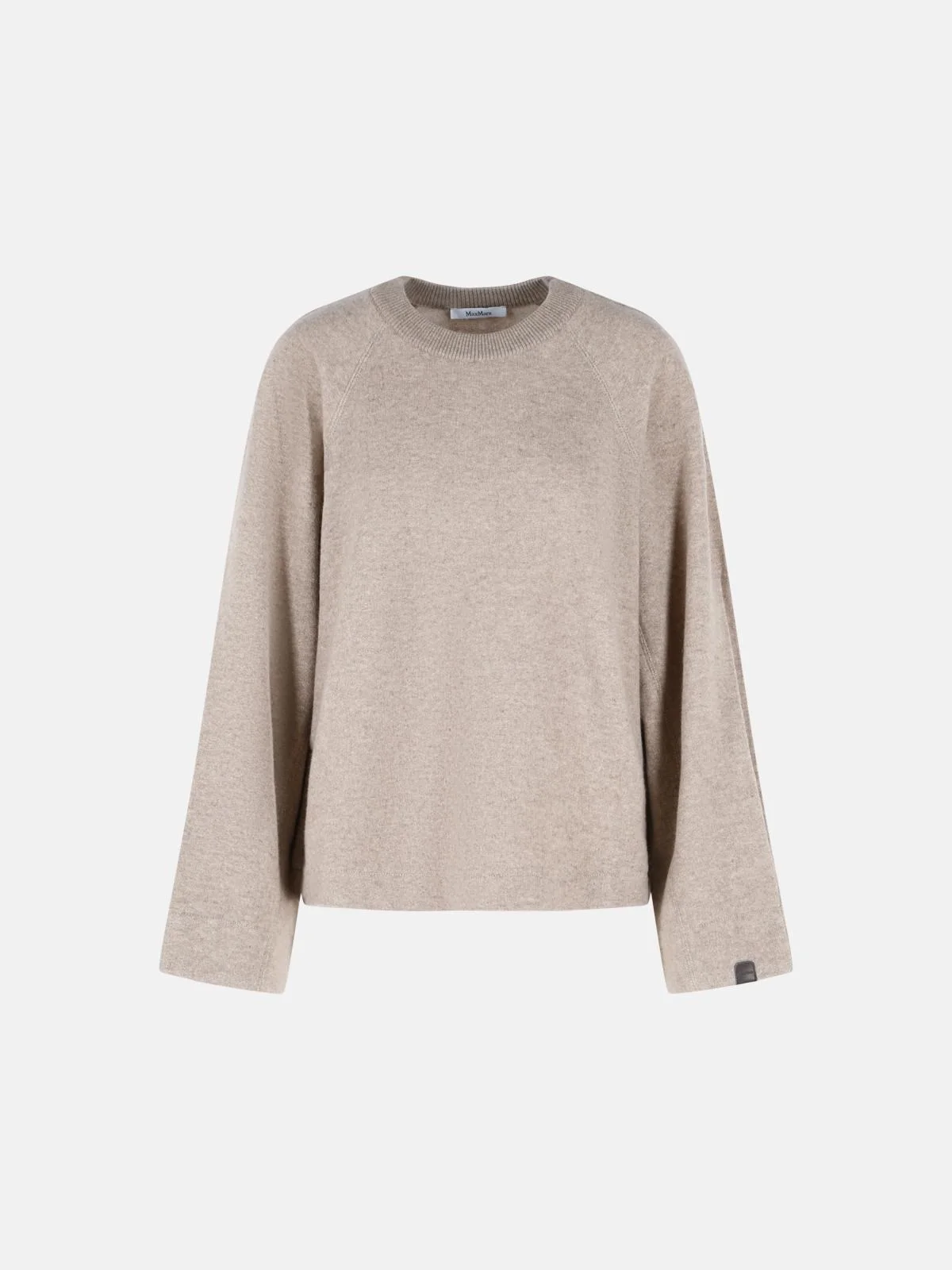 'AERE' SWEATSHIRT IN CASHMERE AND BEIGE VIRGIN WOOL - 1