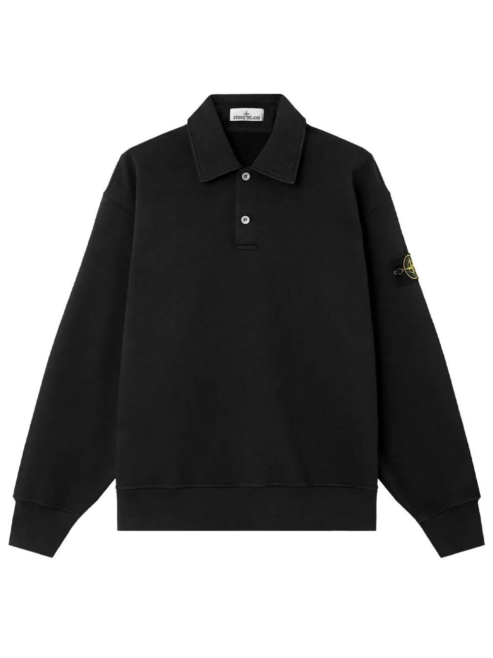 Crewneck Sweatshirt with Polo Collar and Oversized Fit - 1