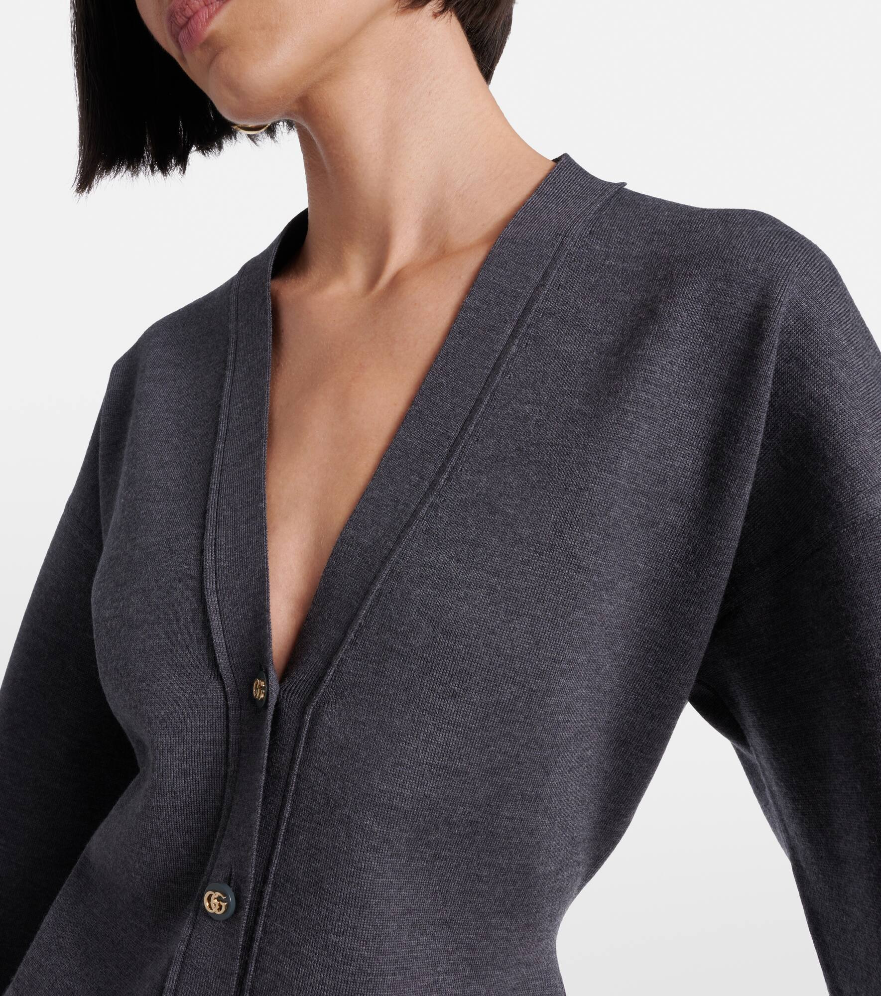 Double G wool-blend cardigan - 4