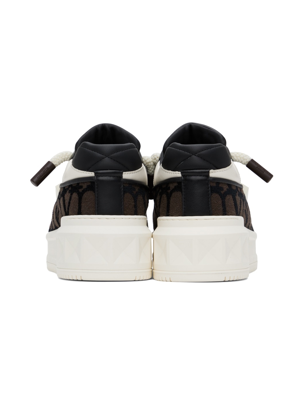 White & Brown One Stud XL Low-Top Sneakers - 2