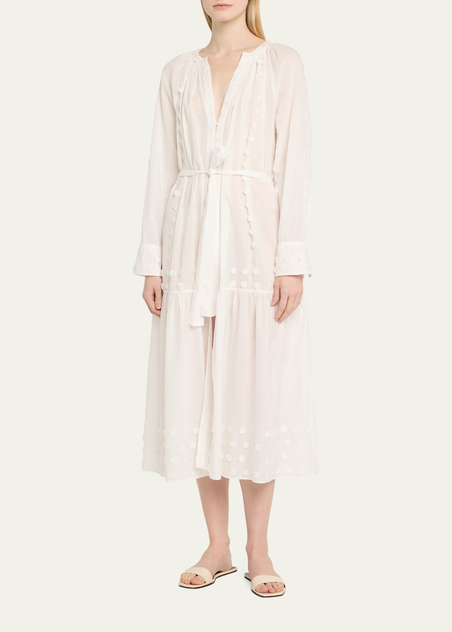 Emera Long-Sleeve Shirtdress Coverup - 4
