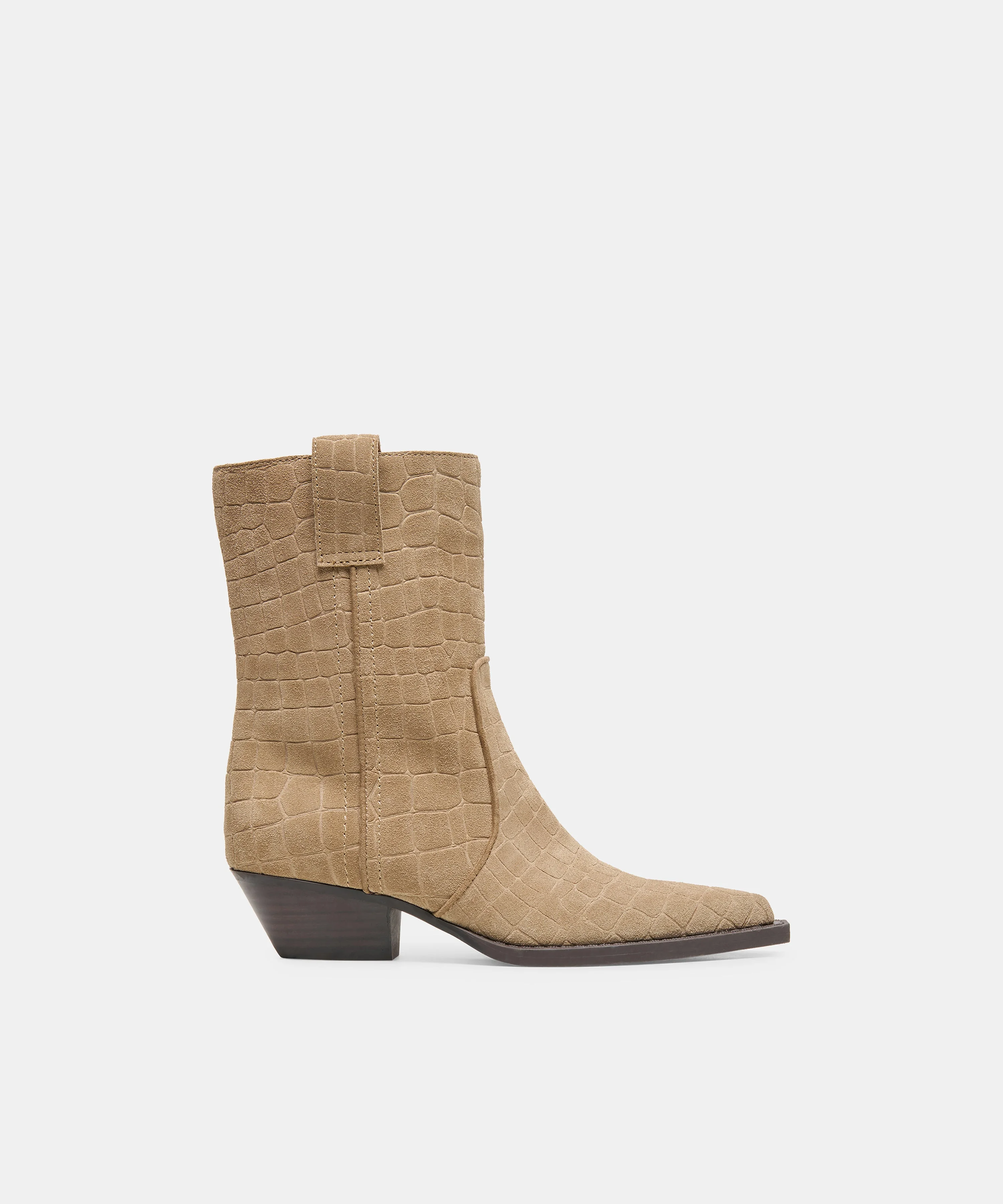 RYEN BOOTIES TAUPE EMBOSSED SUEDE - 1