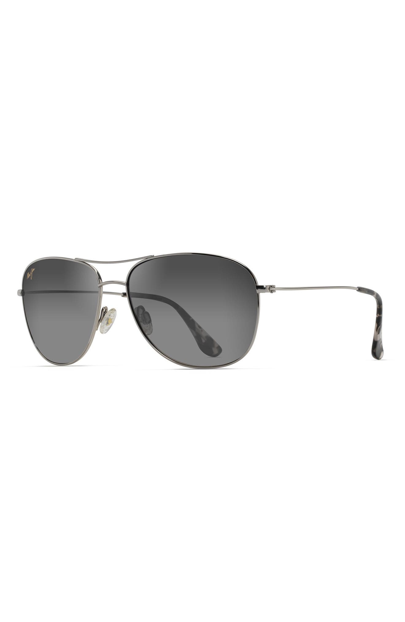 Maui Jim Cliff House 59mm Polarized Aviator Sunglasses in Silver at Nordstrom - 2