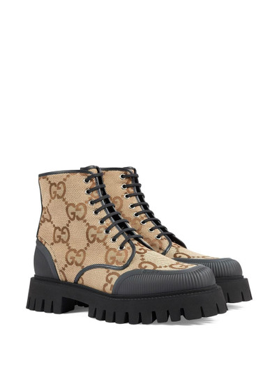 GUCCI GG lace-up combat boots outlook