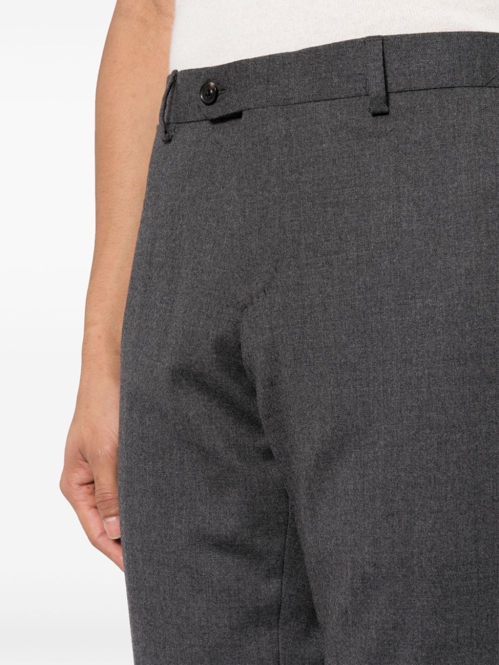 pressed-crease mÃ©lange tailored trousers - 5