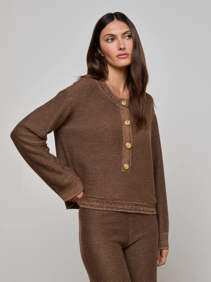 L'AGENCE Hadassah Henley Sweater outlook