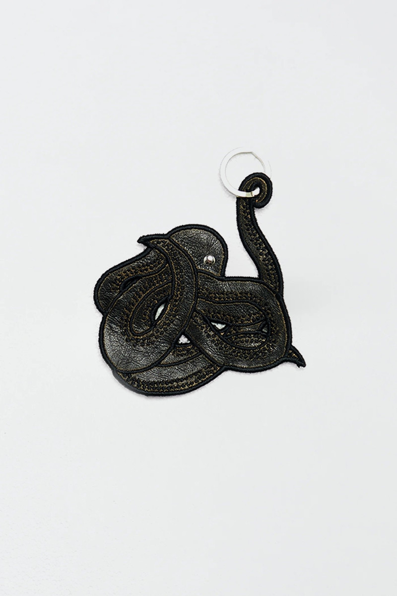 Squid Keyring Black Leather 1