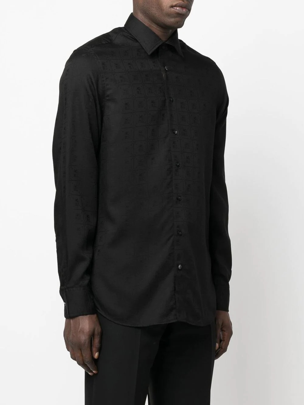 point-collar lyocell shirt - 3