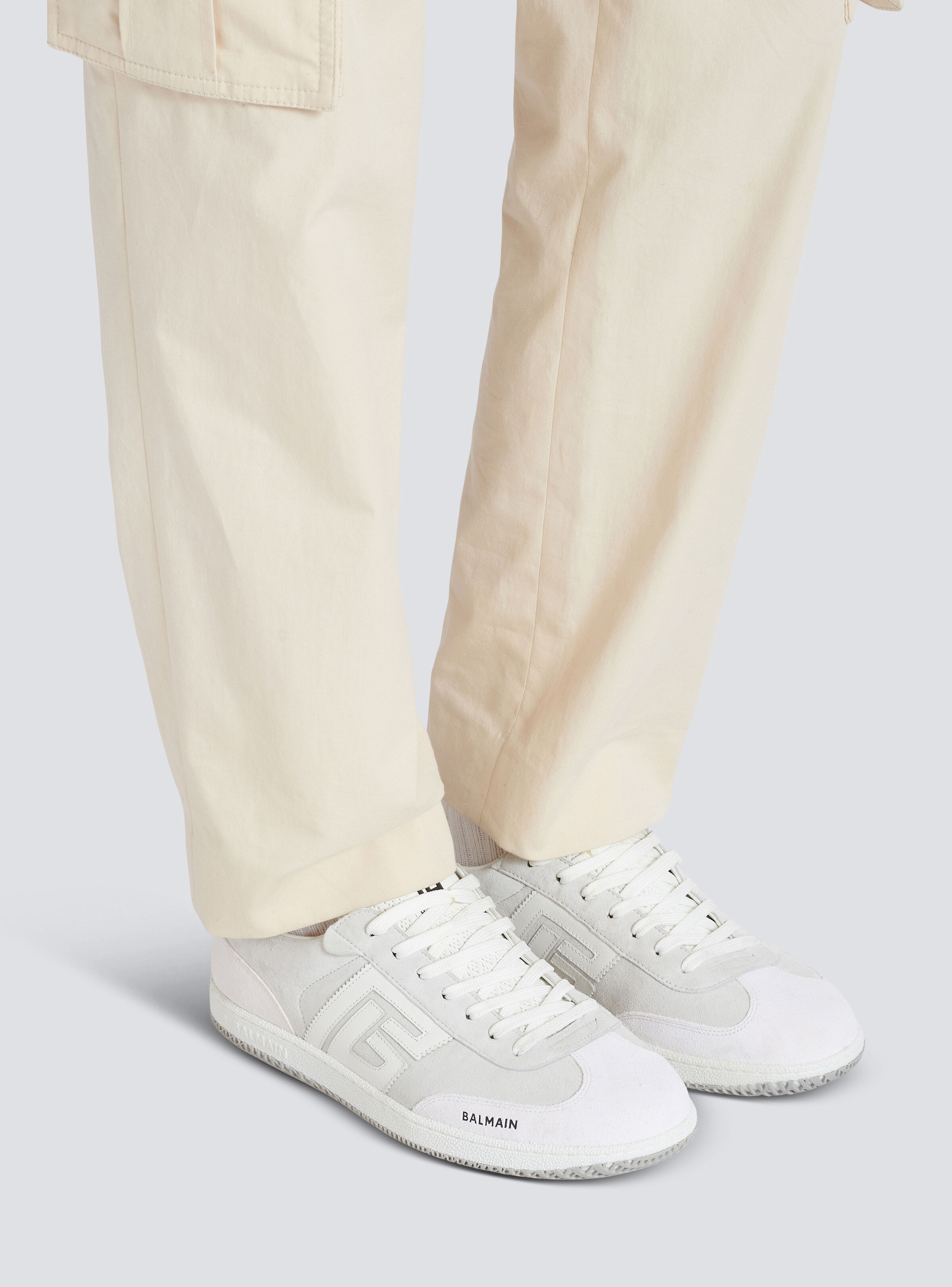 Balmain Swan suede and smooth leather trainers - 10