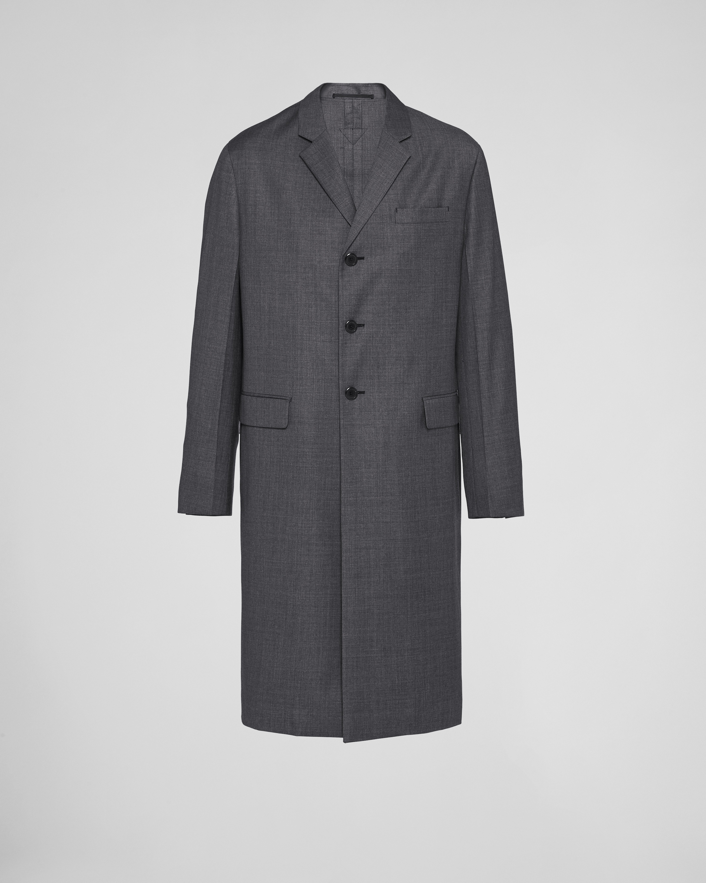 Single-breasted wool coat - 1