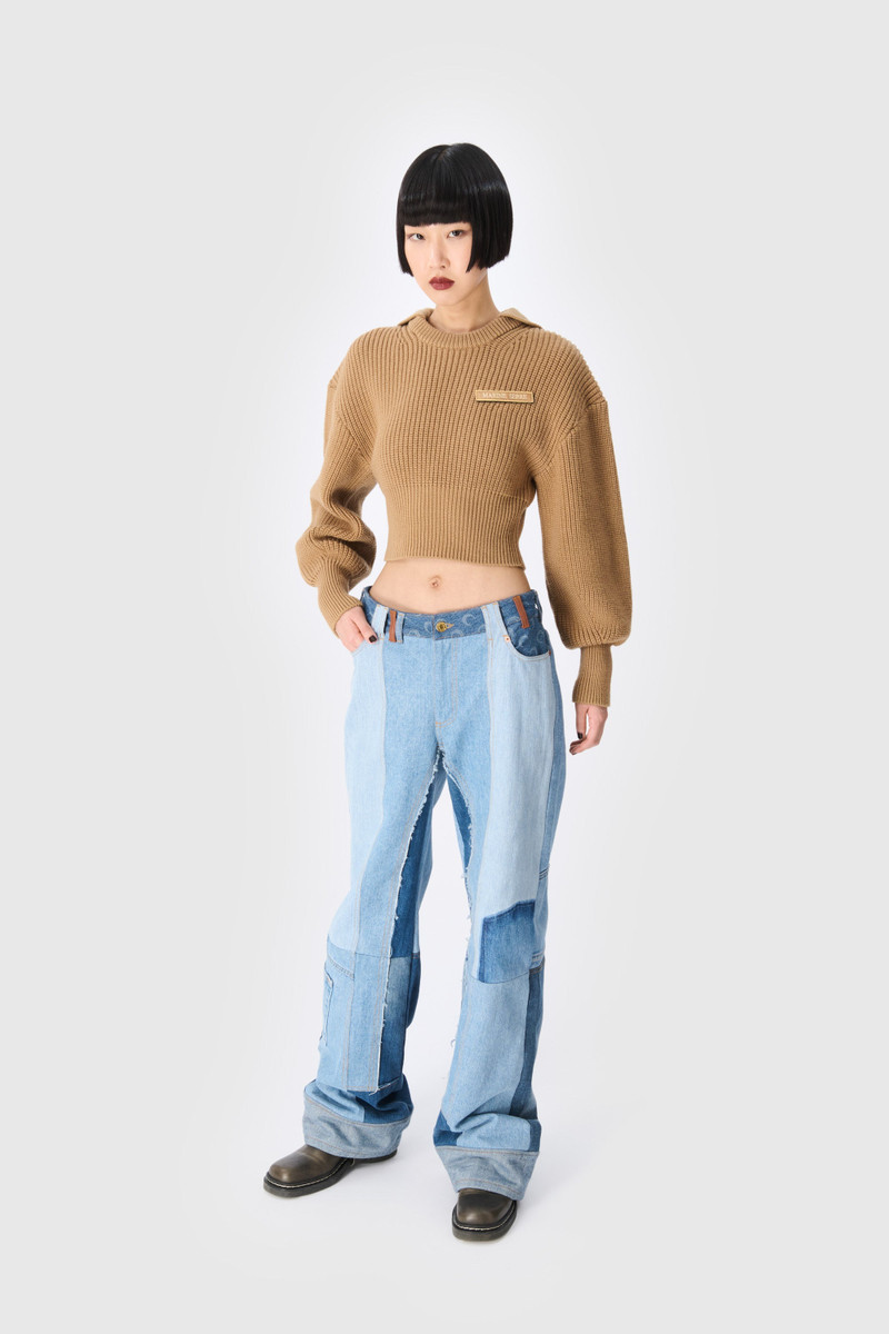 Marine Serre Half Cardigan Knit Sailor Sweater outlook