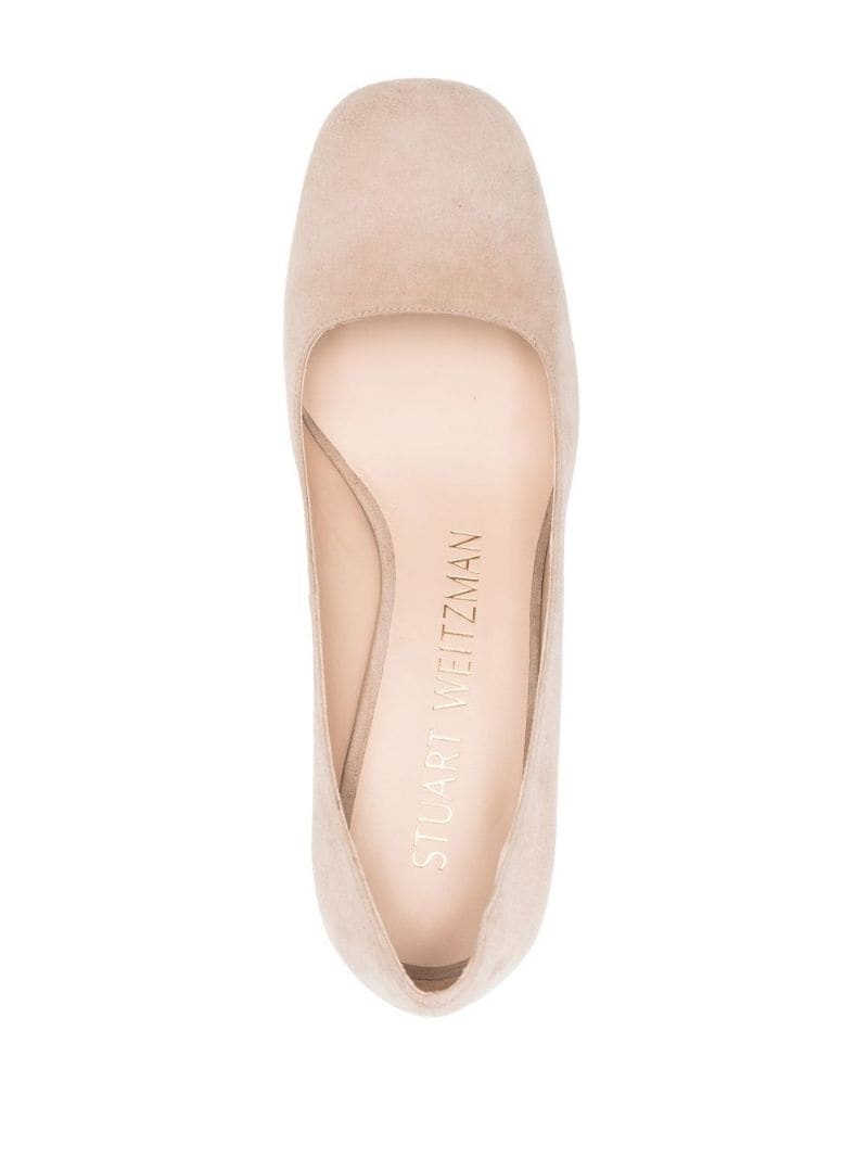 square-toe 75mm suede pumps - 4