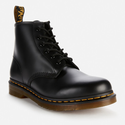 Dr. Martens Dr. Martens 101 Smooth Leather 6-Eye Boots - Black outlook