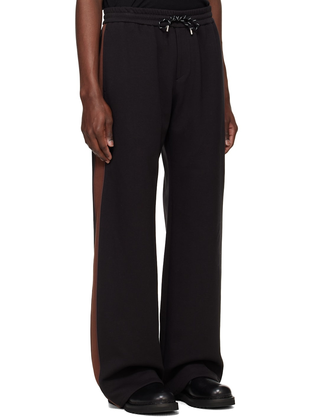Black Piping Detail Track Pants - 2