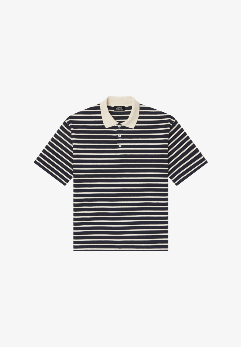 STRIPED POLO SHIRT WITH CONTRASTING COLLAR 1