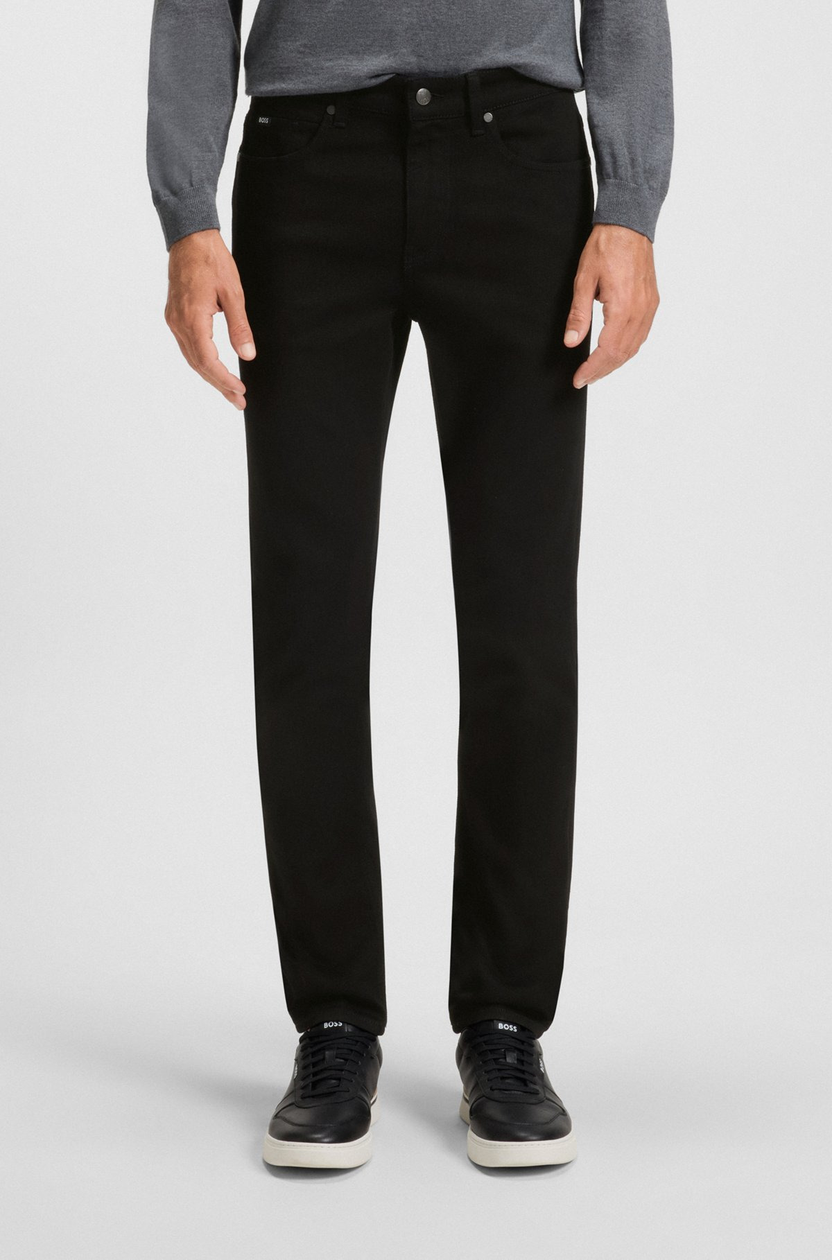 DELAWARE SLIM-FIT JEANS IN BLACK-BLACK ITALIAN DENIM - 2